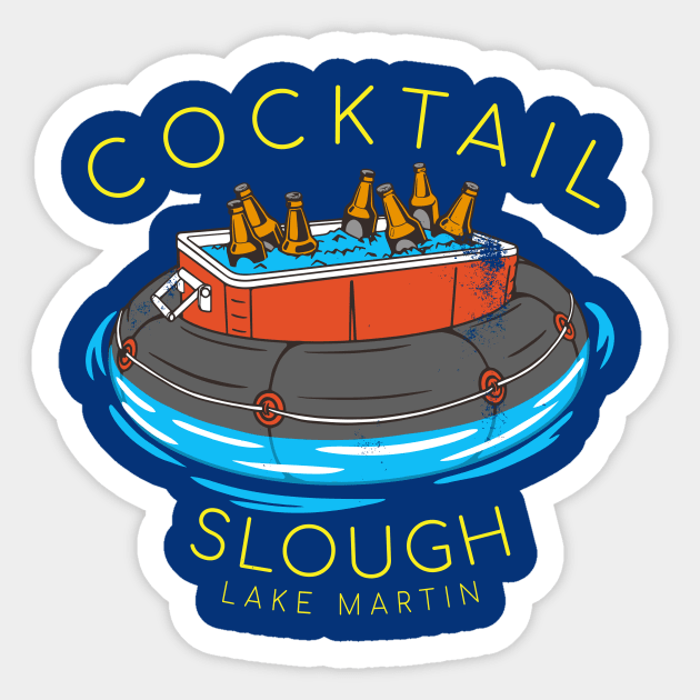 Cocktail Slough • Lake Martin alt Sticker by Alabama Lake Life